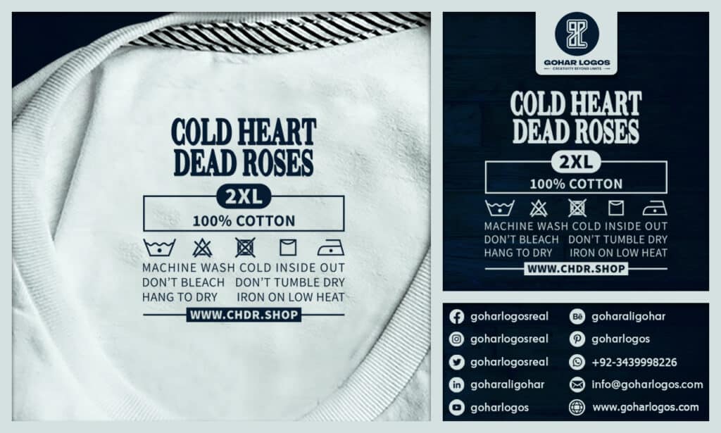 Cold Heart Dead Roses Neck Tag 2