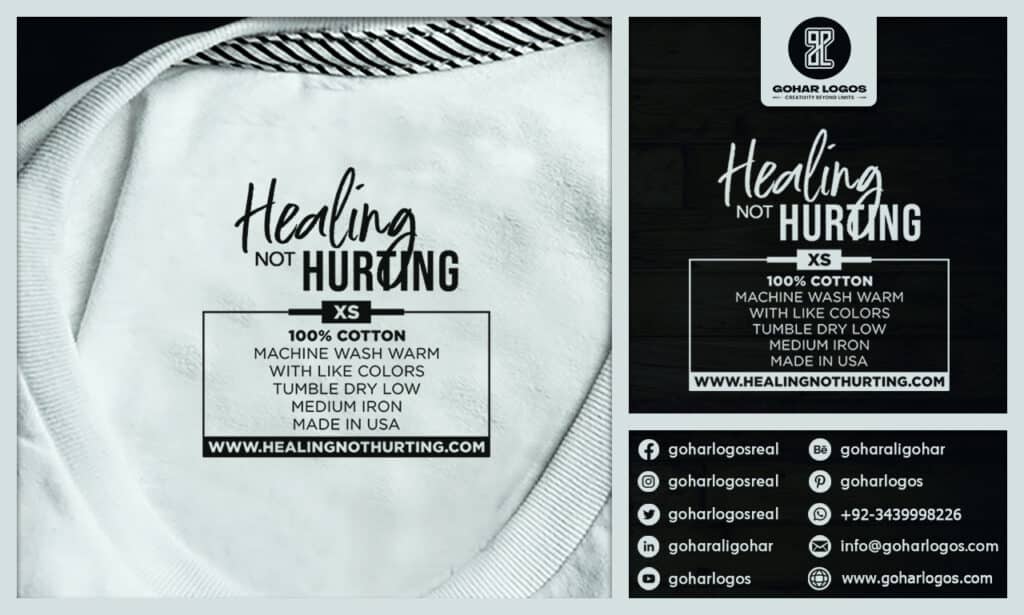 Healing Not Hurting Neck Tag Presentation clothing tags